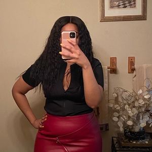 Pretty Little Thing Black Zip Up Bodysuit ✨